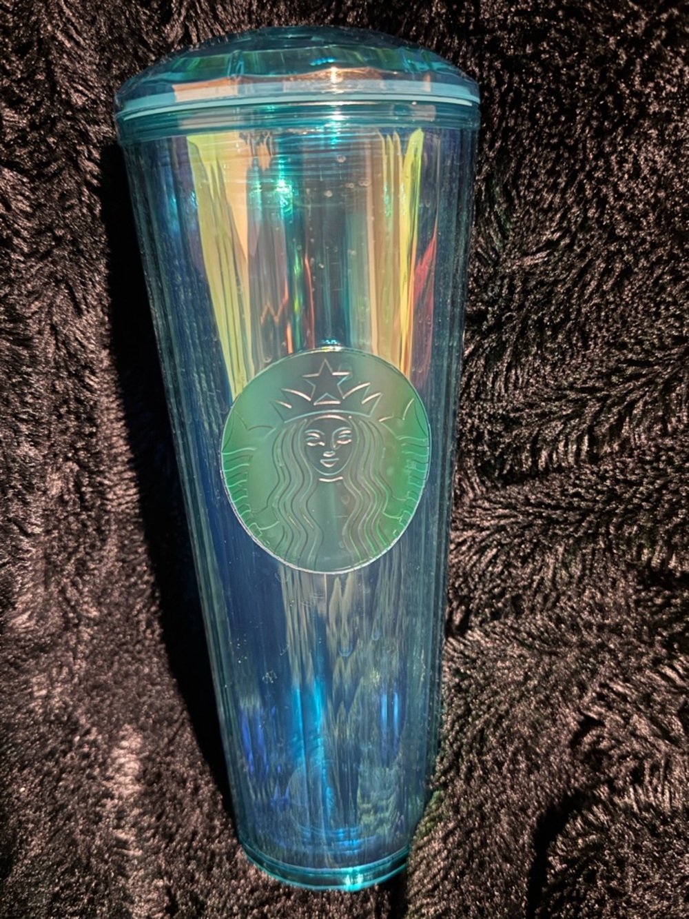 Starbucks Blue iridescent Tumbler dome lid and no straw